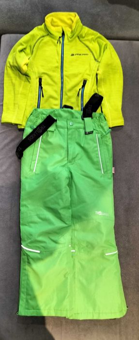 Spodnie narciarskie 128 Trollkids + Bluza Alpine Pro 116-122