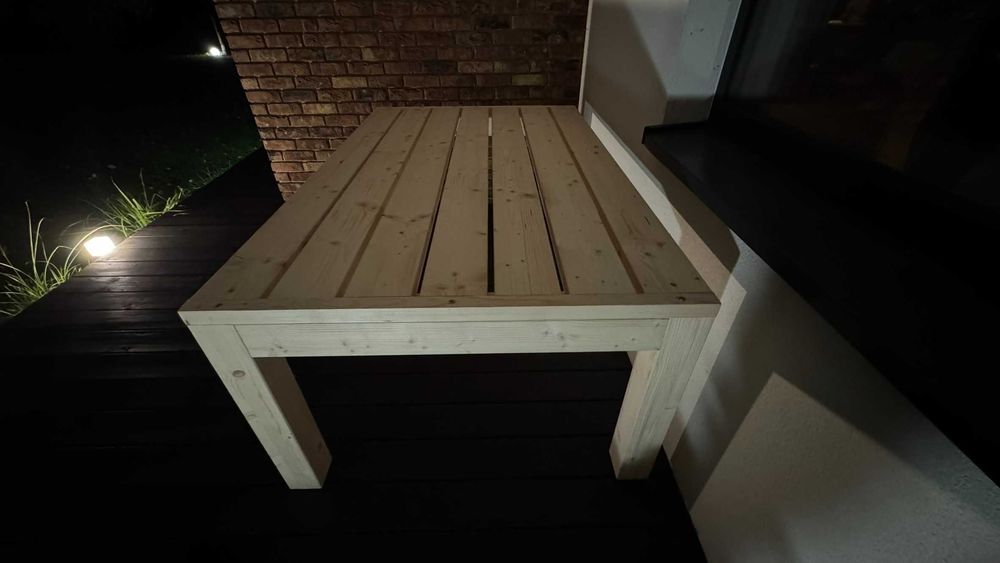 Stół ogrodowy lite drewno świerkowe surowy