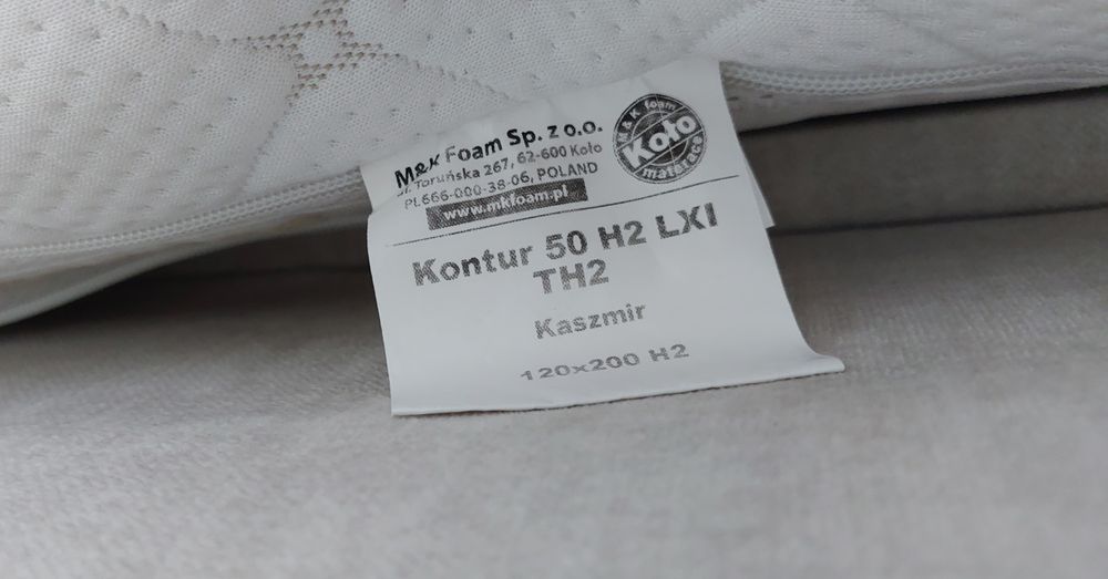Materac M&K FOAM KOŁO 120x200 Kontur 50 zH2 LXI TH2 Talalay