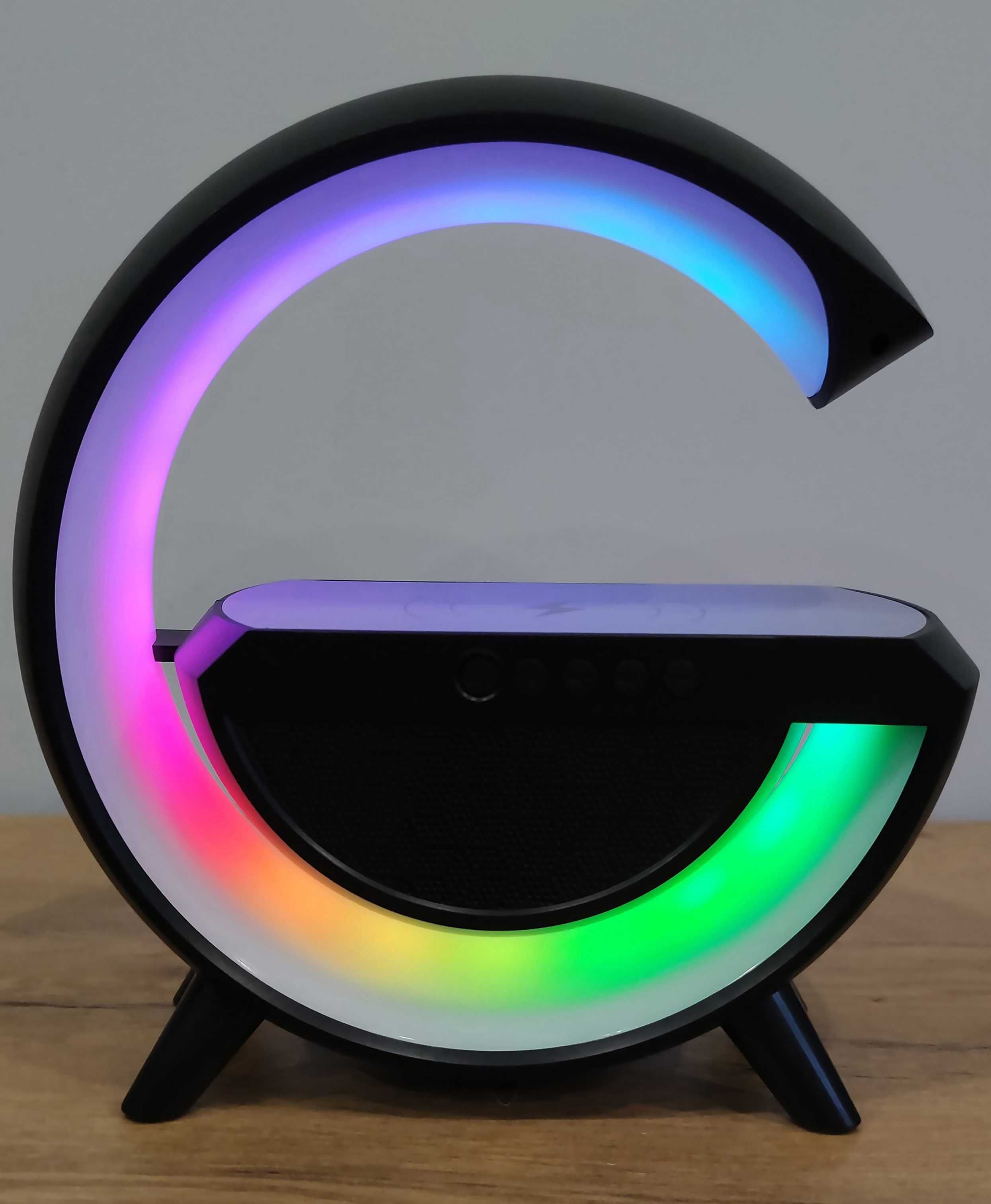 Lampka LED RGB SM-2301 Wiele Kolorów Ładowarka Indukcyjna 5W Głośnik