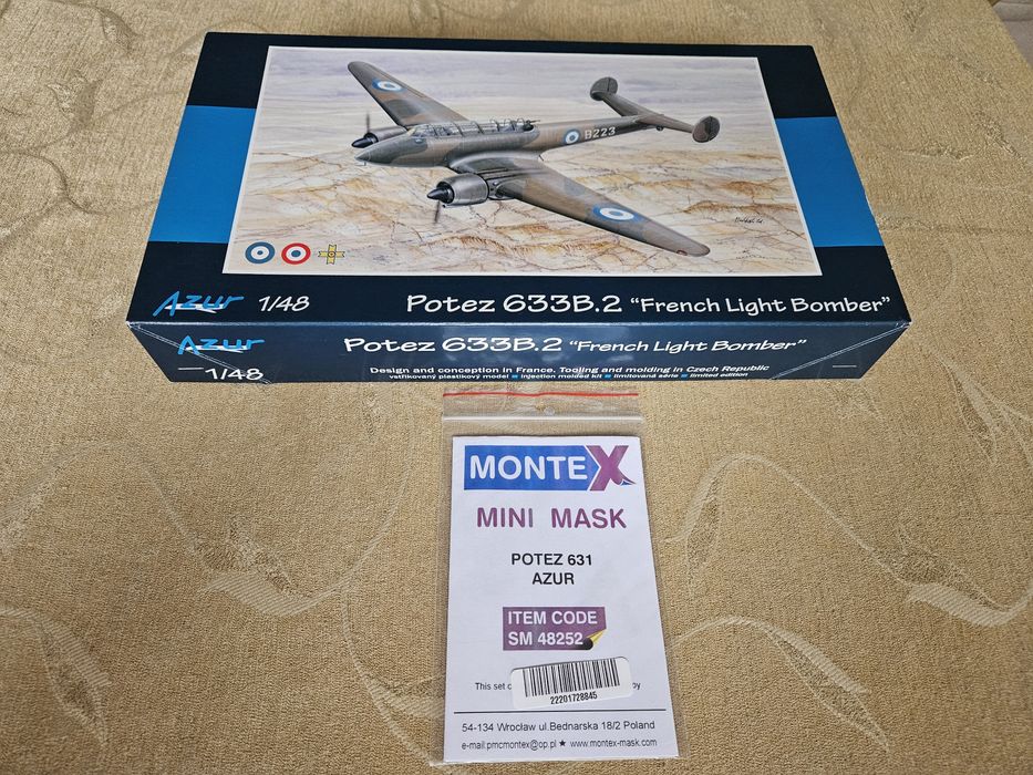 Azur Potez 633B.2 French Light Bomber + maski