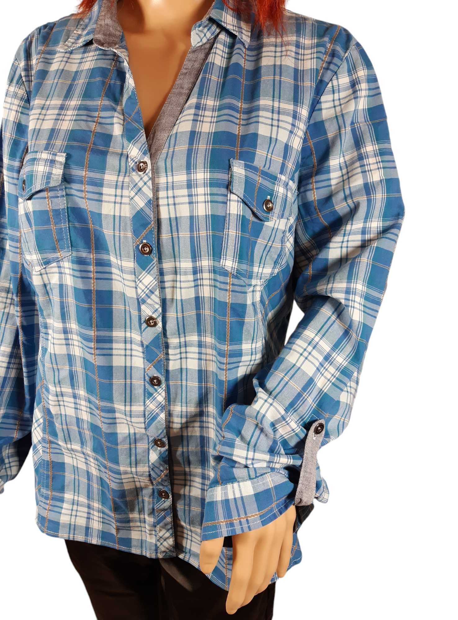 Bluzka koszula damska wzór w kratę 46,XXXL koszula Cassis plus size