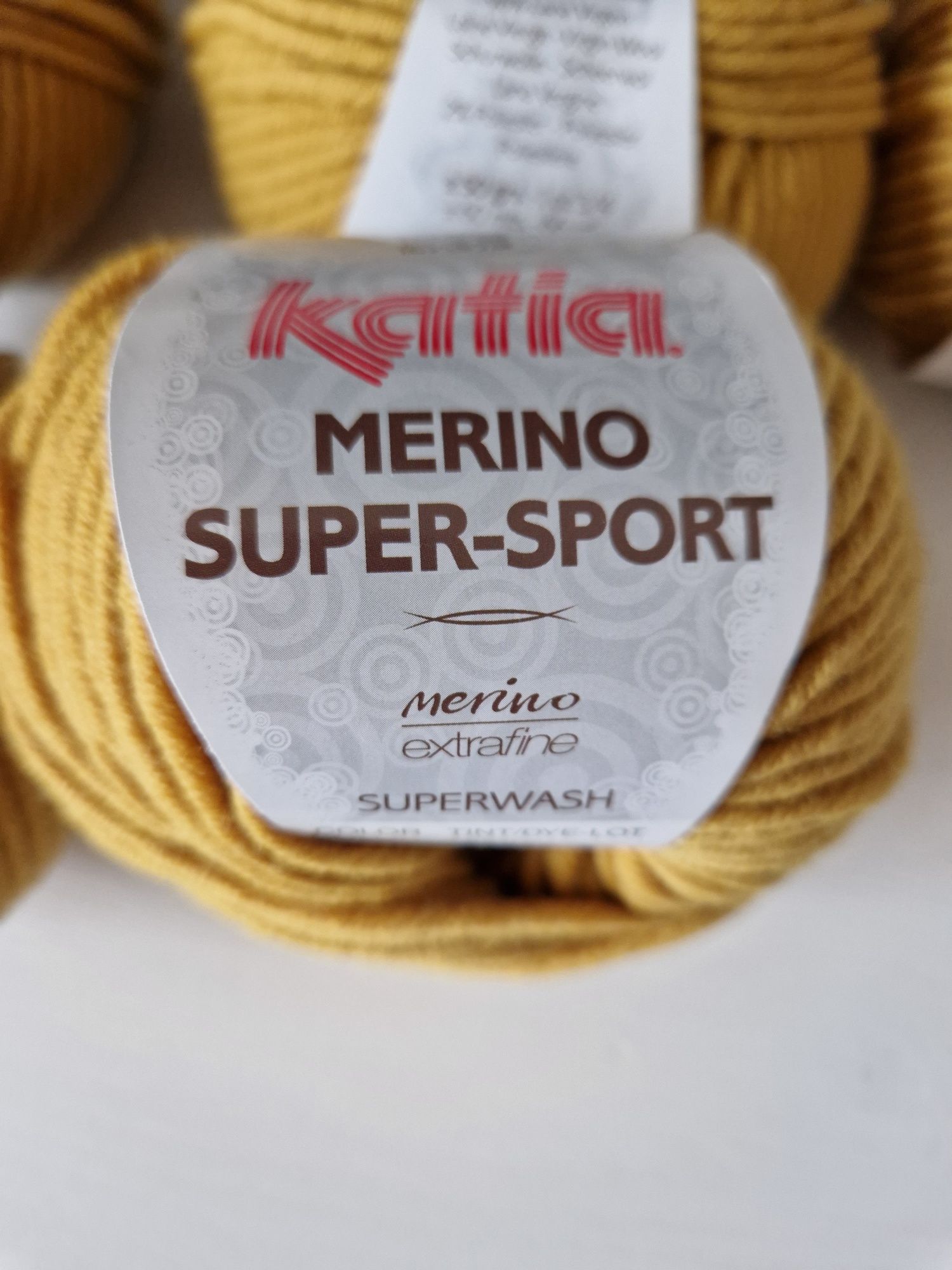 Włóczka katia merino super-sport wełna  merynos 4 szt. szafran