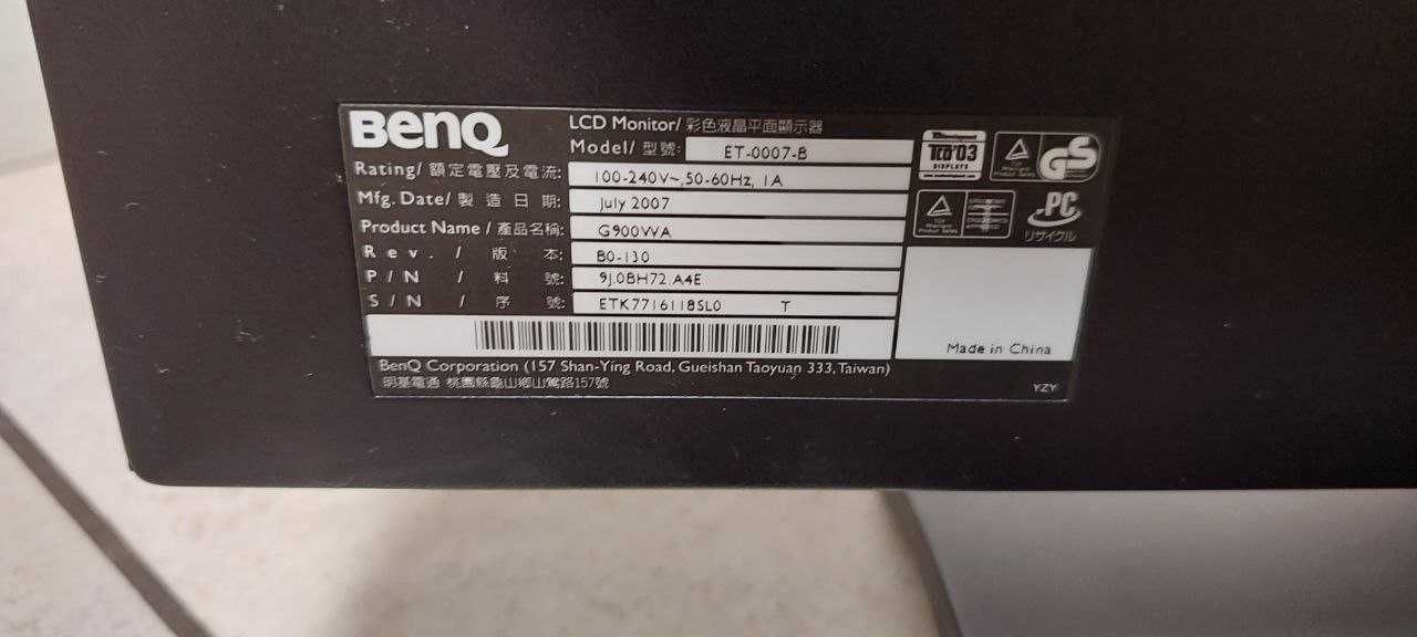 Продам Б/У монітор BENQ G900WA LCD Monitor 19 привезений з Європи