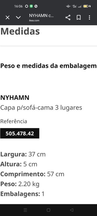 Capa p/sofá-cama Nyhamn/ Jogo cama El Corte Inglês. NOVOS