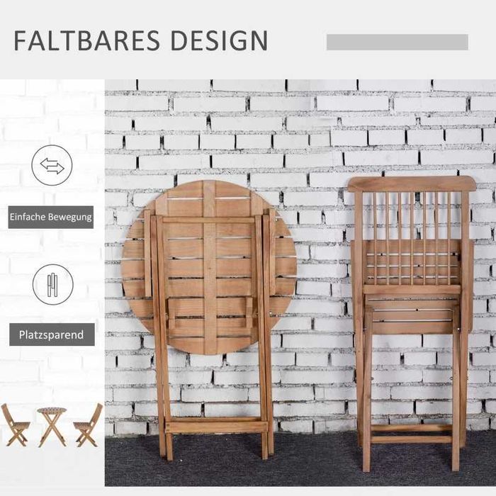 Zestaw mebli ogrodowych lub na balkon – komplet drewniany