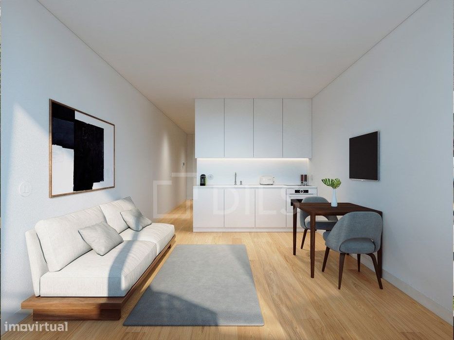 Apartamento T1 com logradouro em novo empreendimento no centro do P...