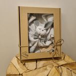 Przytulanka szmatka muślin bawełna handmade prezent babyshower szary