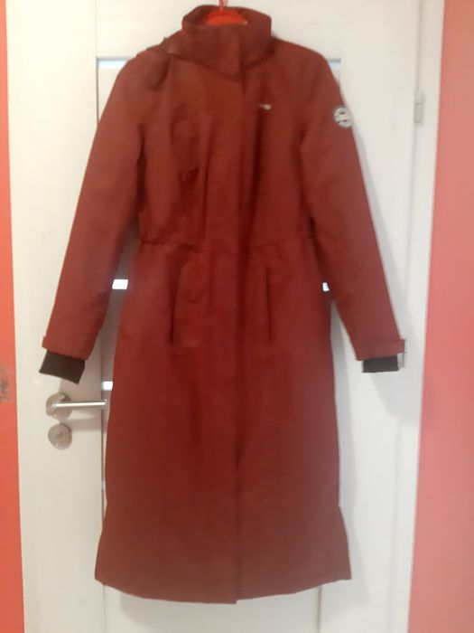 Płaszcz sportowy midi,  kolor kasztanowy