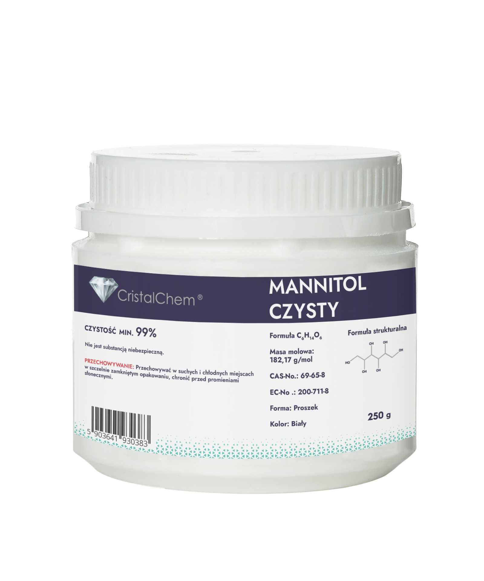 Mannitol Czysty 250g Butelka Apteczna HDPE Czystość min 99%