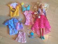Barbie zamiana księżniczek lalka ubranka dodatki