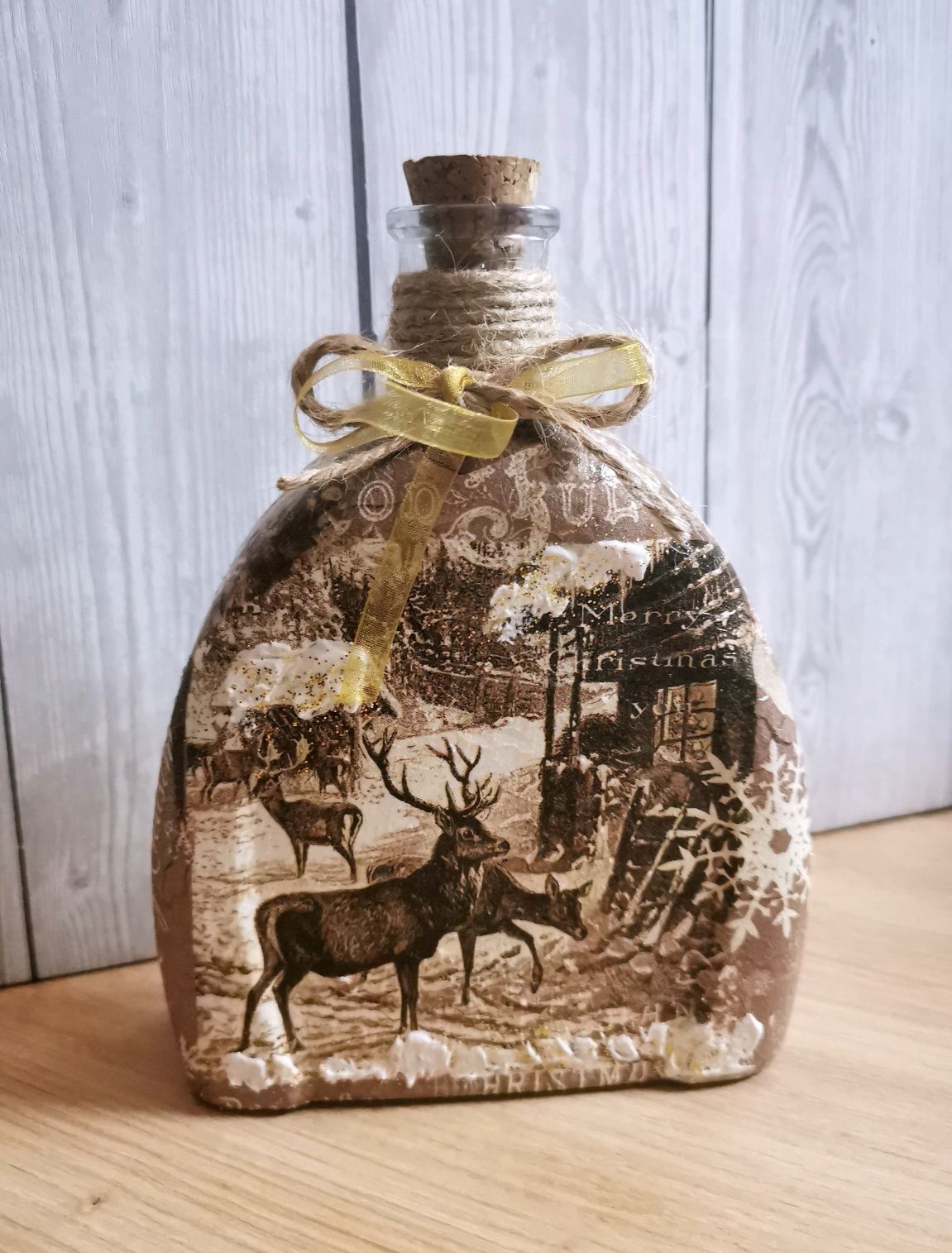 Świąteczna butelka na nalewkę 0,5l