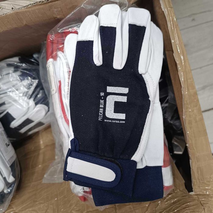 Rękawice PELICAN BLUE wzmacniane skórą owczą licowaną