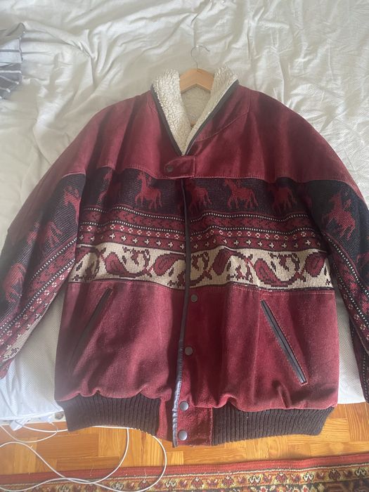 Vintage red suede jacket
