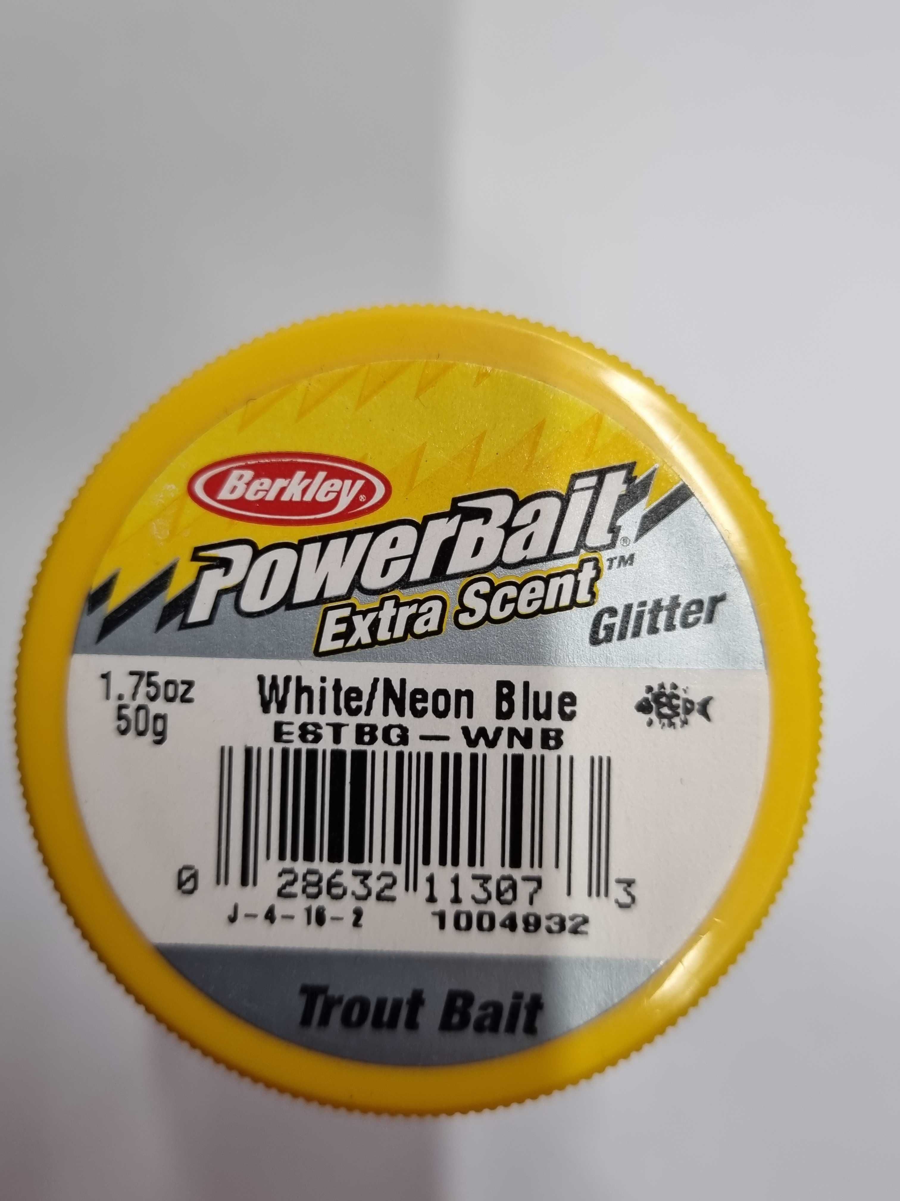 Ciasto Berkley Power Bait glitter extra scent 50g white/neon blue