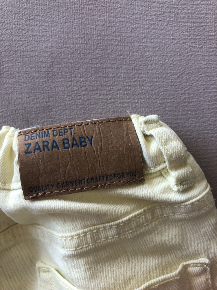 Spodnie Zara 104  jak nowe Zółte jeans