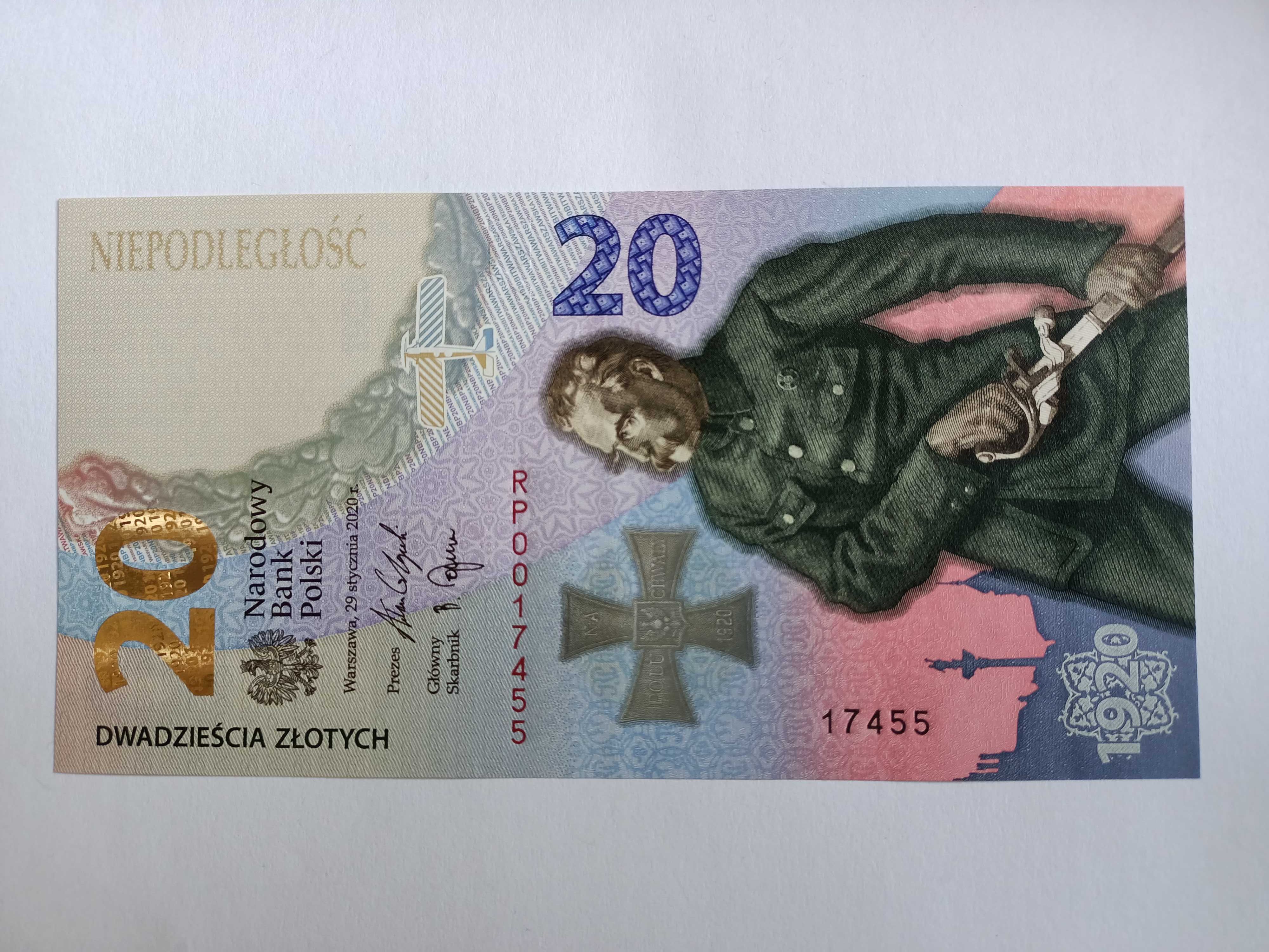 20 zł, 2020 Bitwa Warszawska 1920 stan UNC