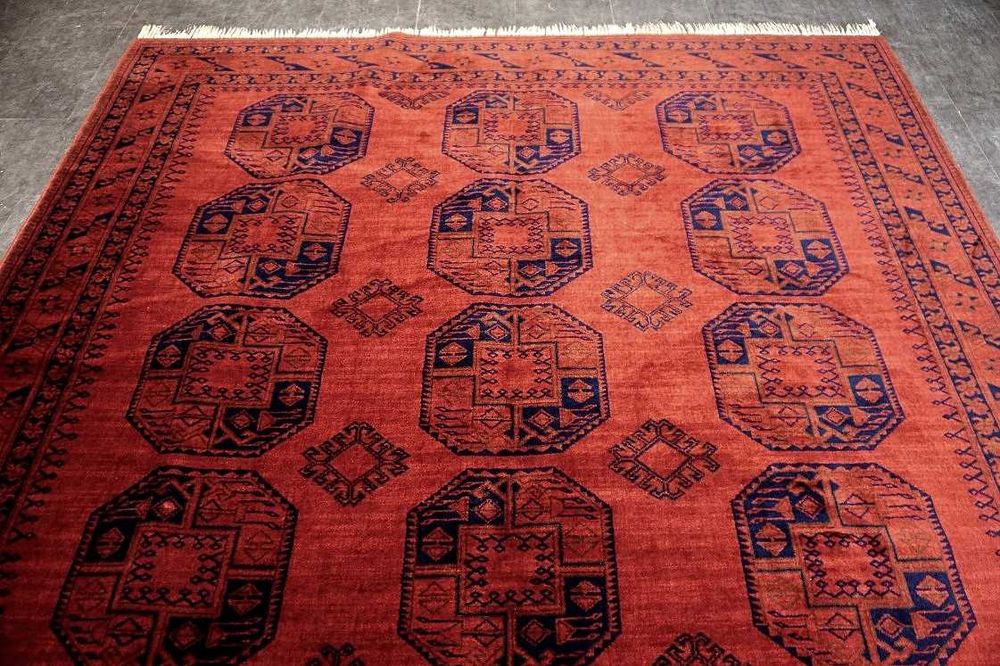 Grande Tapete AFEGÂO - padrão BOKHARA - Lã s/ Algodão c/ 300cm x 245cm