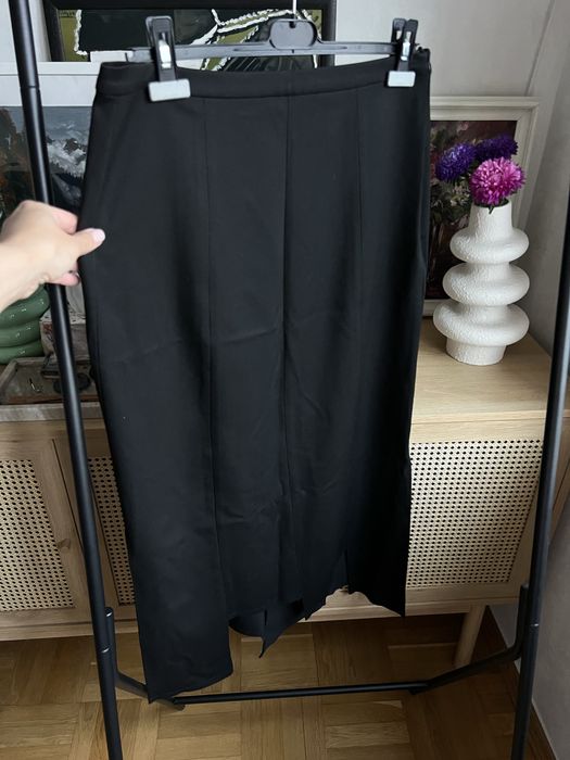 Чорна спідниця Harmi (укр бренд) XL, міді, асиметрія