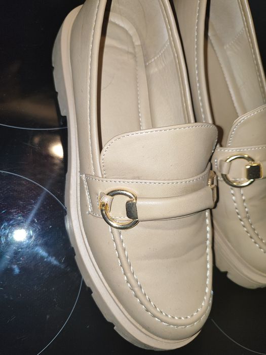 Damskie beżowe eleganckie espadryle ekoskóra 39