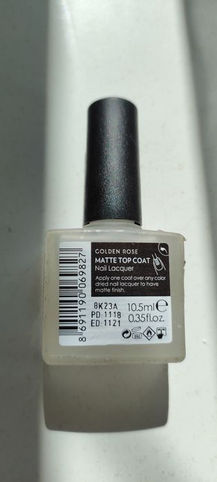 Lakier Top Coat GR matte Golden rose 10.5ml