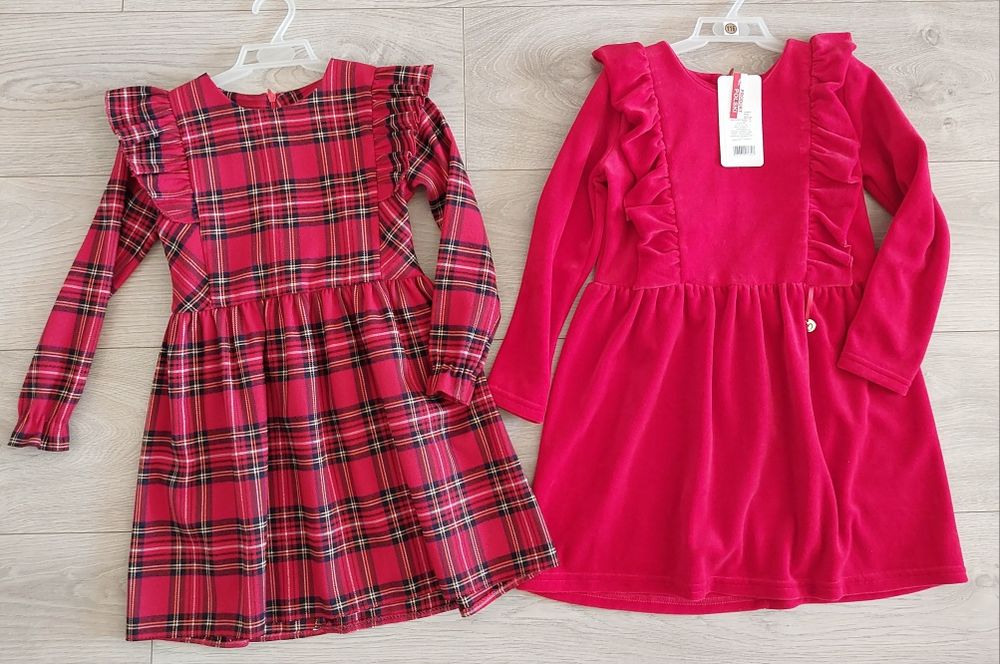 Dwie SUKIENKI na święta dla dziewczynki 116
