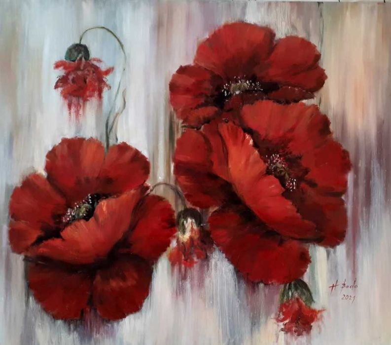 Obraz olejny "Maki" 70x80