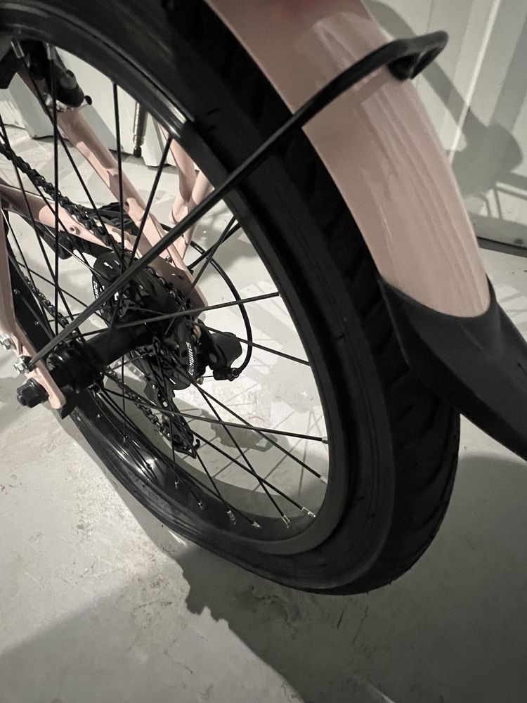 Bicicleta dobravel Rosa com cesto