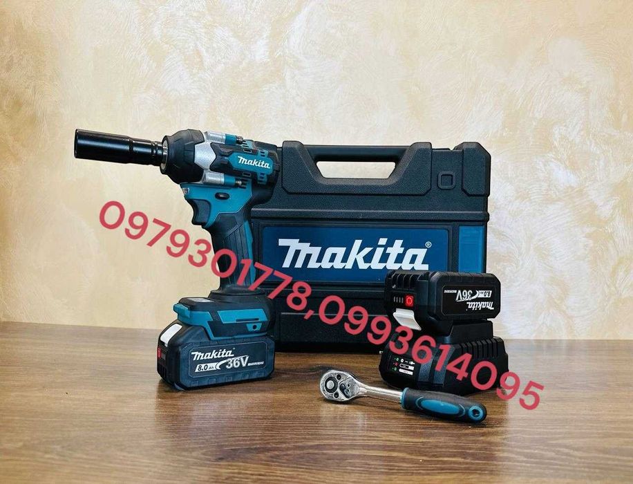 Акумуляторний Гайкокрут Makita 500Nm Винтоверт з набором інструментів