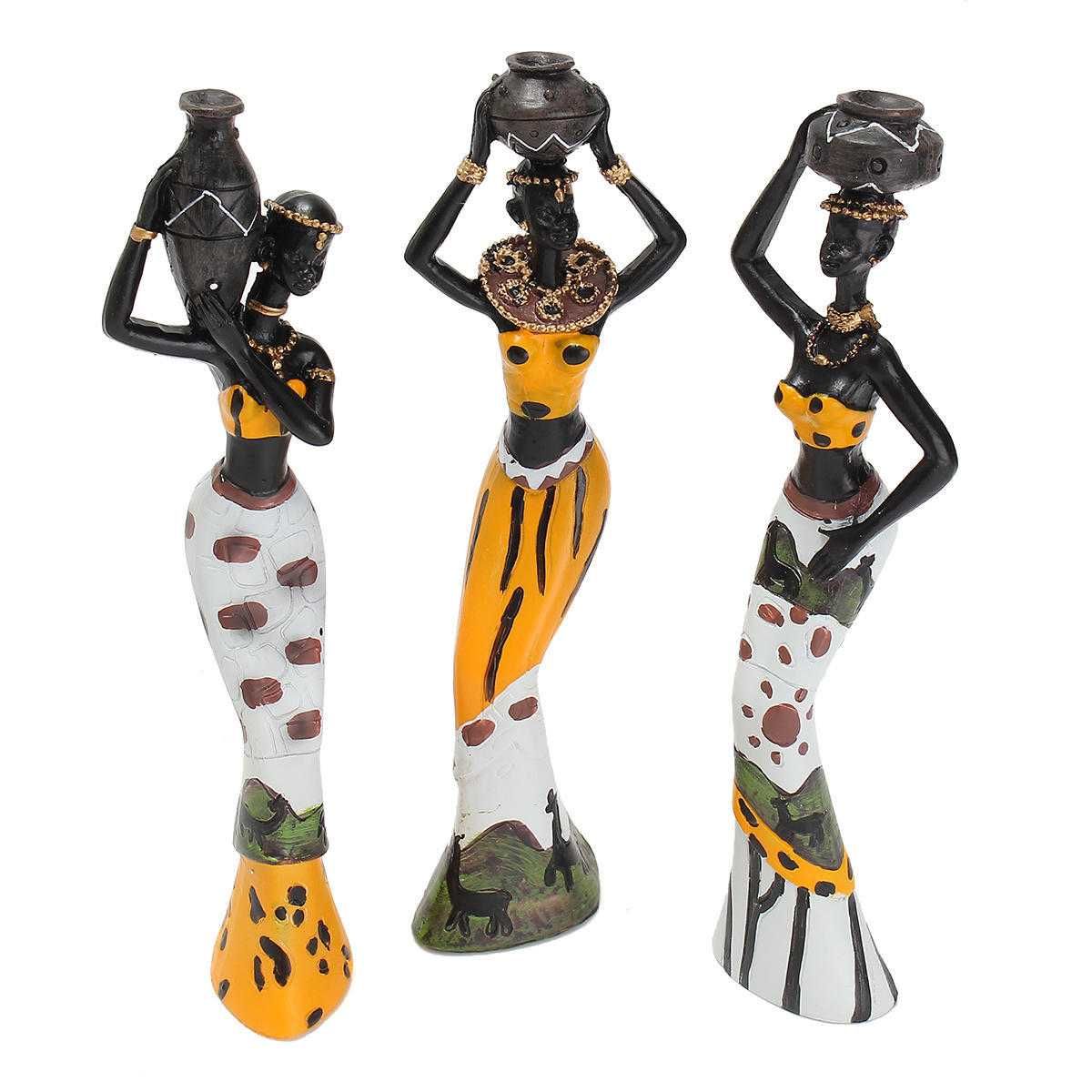 3 фигурки в африканском стиле для декора помещений