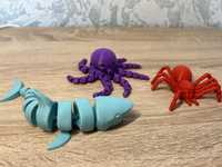 Дитячі іграшки 3D Акула, Павук, Восьминіг