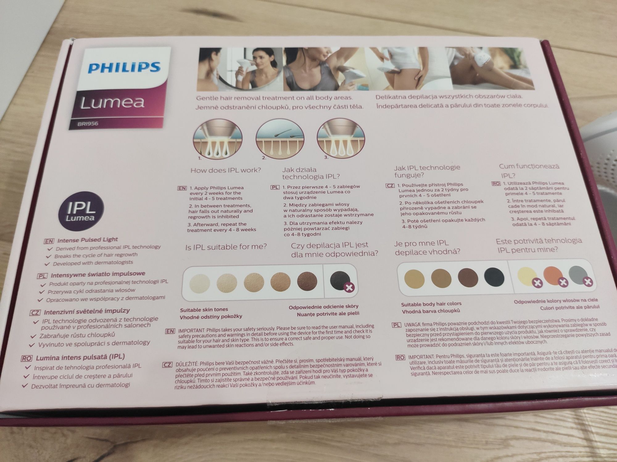 Philips bri956/00 lumea prestige depilator laserowy z 4 nakładkami