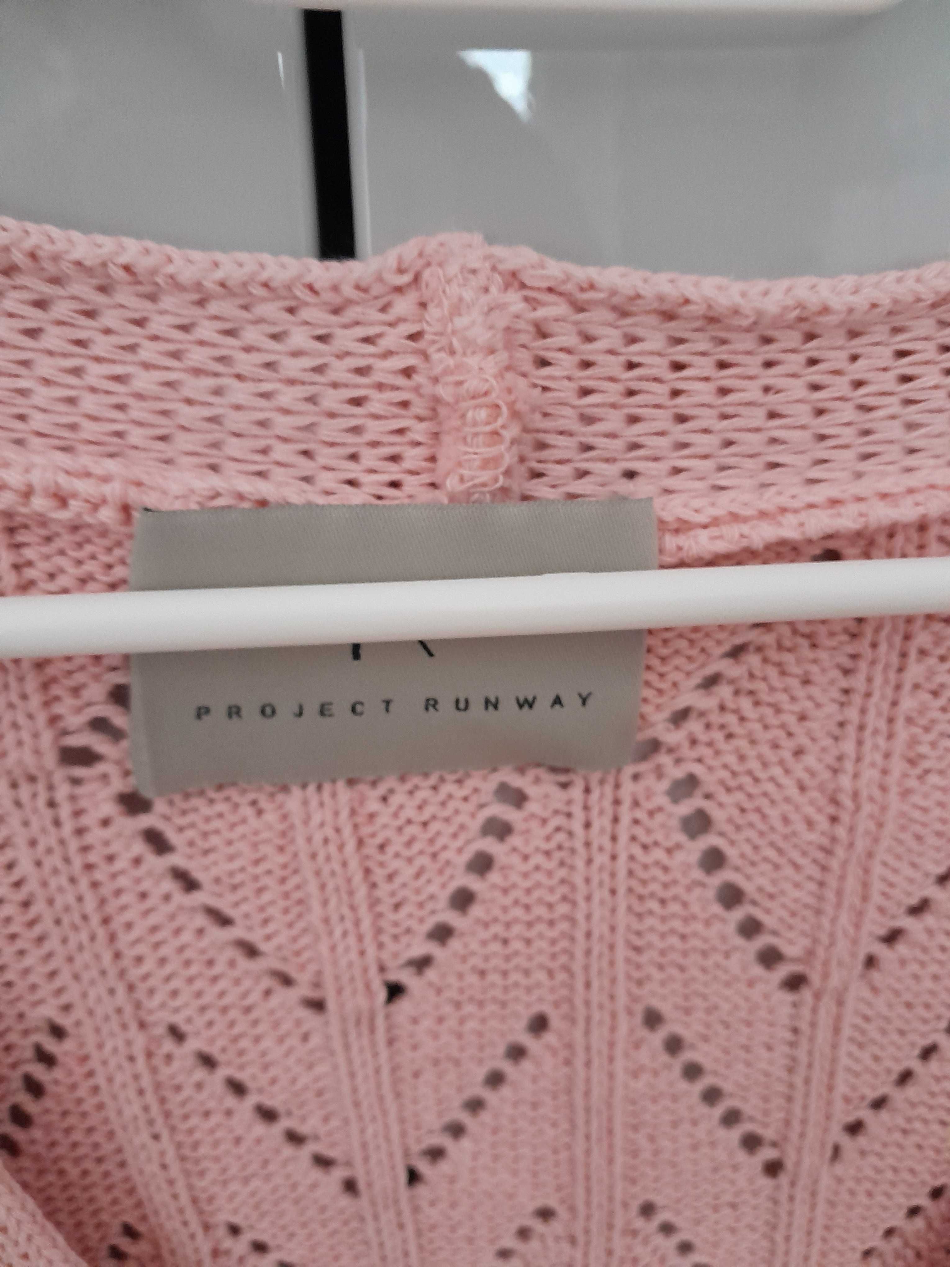 NOWY sweterek ażurowy różowy Project Runway Lemonada uni