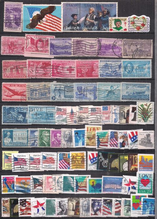 Почтовые марки северной Америки США 232 шт