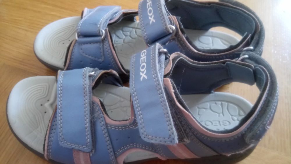 sandały Geox, 33, długość - 22 cm, jak nowe, niebiesko-szare