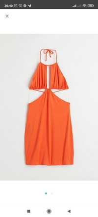 Сукня міні HM помаранчева з вирізами по бокам
