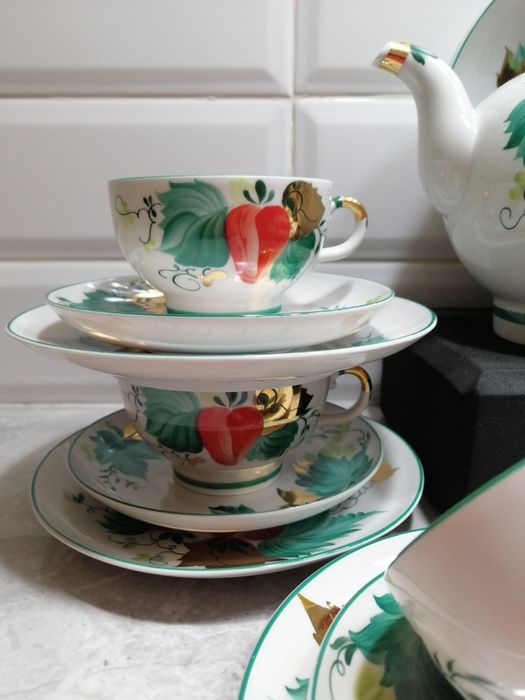 Serwis do herbaty,, Truskawki"porcelana Lomonosow ZSRR