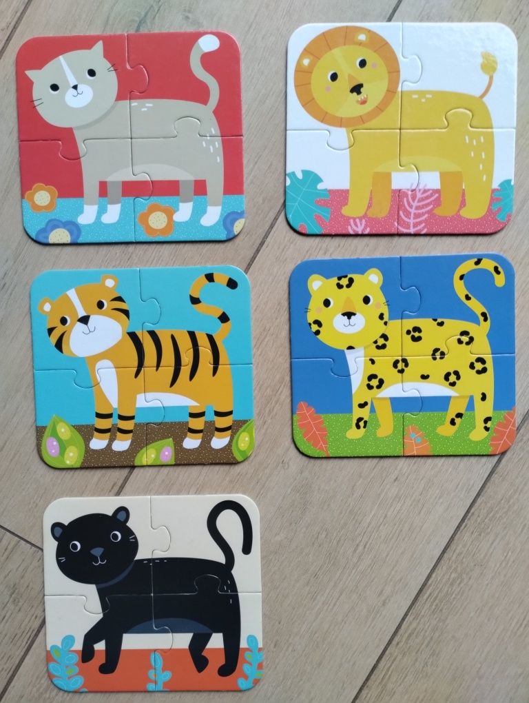 Pierwsze puzzle 2  zestawy Czuczu i Zielona sowa 2+
