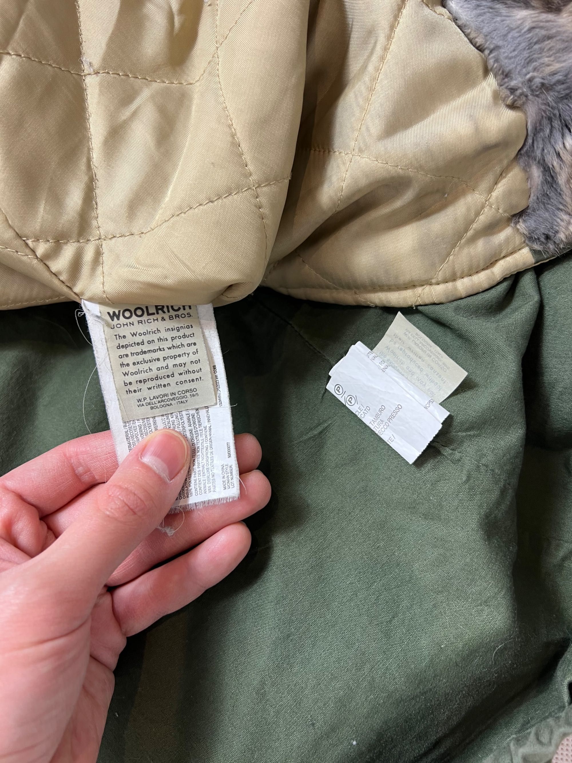 Unisex Kurtka Woolrich + rabbit fur lining vintage