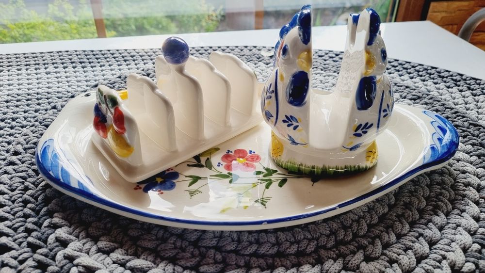 Półmisek I 2 uchwyty ceramiczne na chusteczki