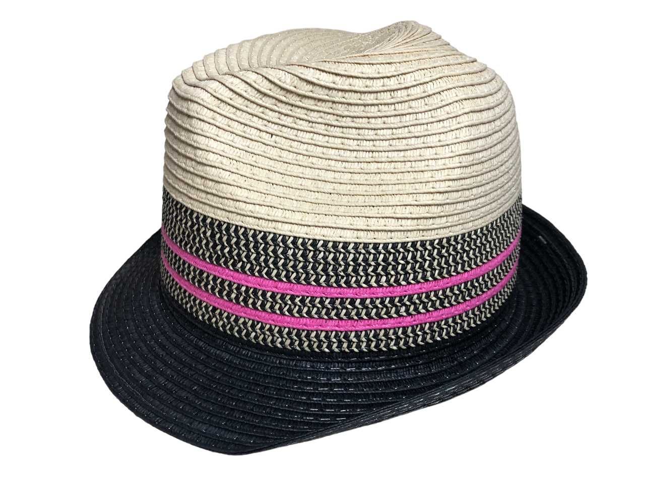 2053 Plażowy Damski Kapelusz Słomkowy TRILBY Letni Na Plażę 57cm