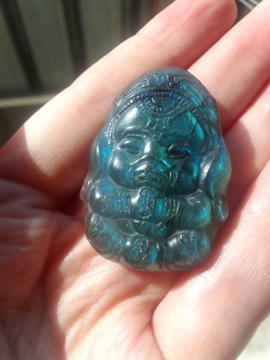 Лабрадорит Ганеша місячний камінь лунный камень флюорит Ganesha