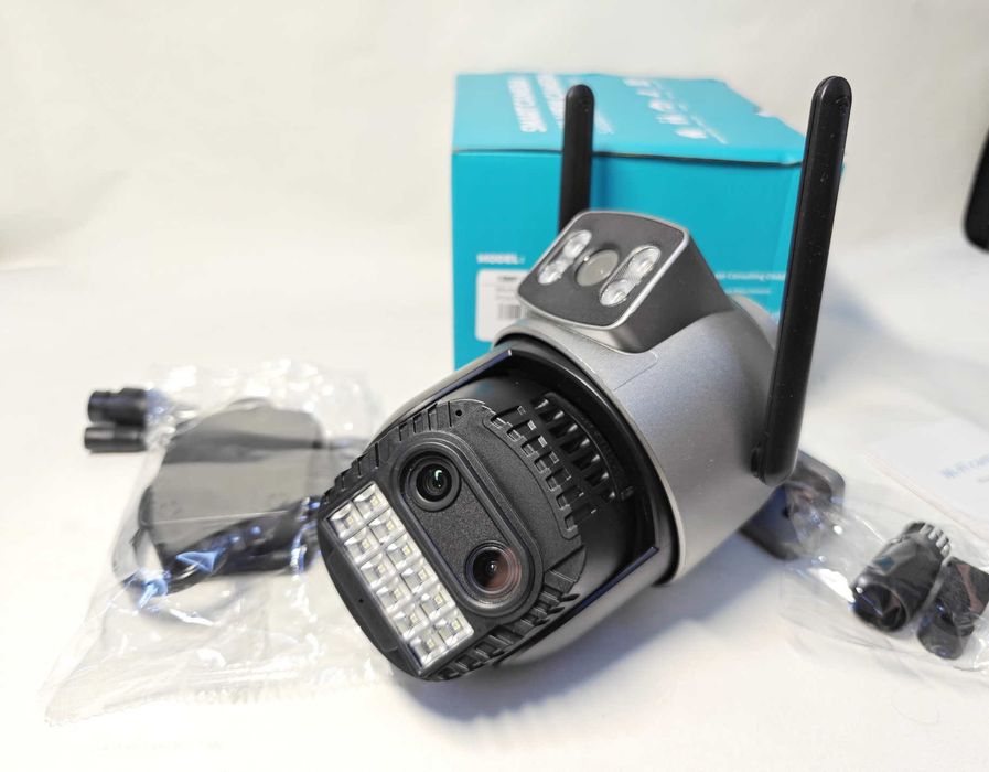 ONVIF Уличная WiFi PTZ поворотная камера zoom 10-x 15МПикс 2,4+5ГГц