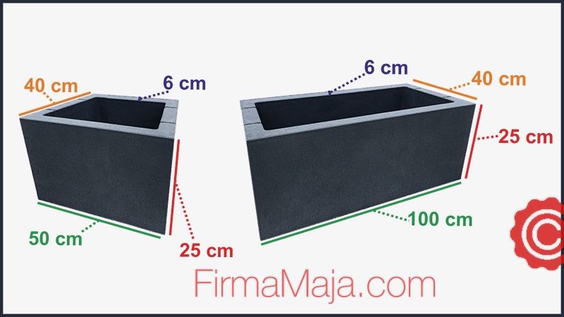 Donice betonowe duże 100 cm taras, ogród, murek dostawa cała Polska