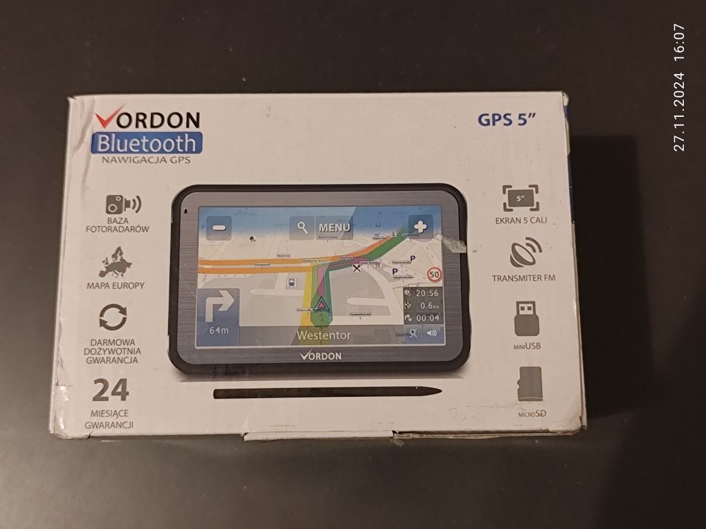 vOrdon nawigacja GPS 5.0 transmiter mapa Europy fotoradary karta sds