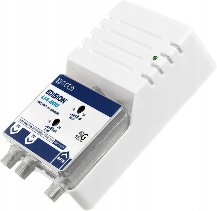wzmacniacz antenowy edison lia-200 dvb-t/t2 filtr 5g lte 12-24db