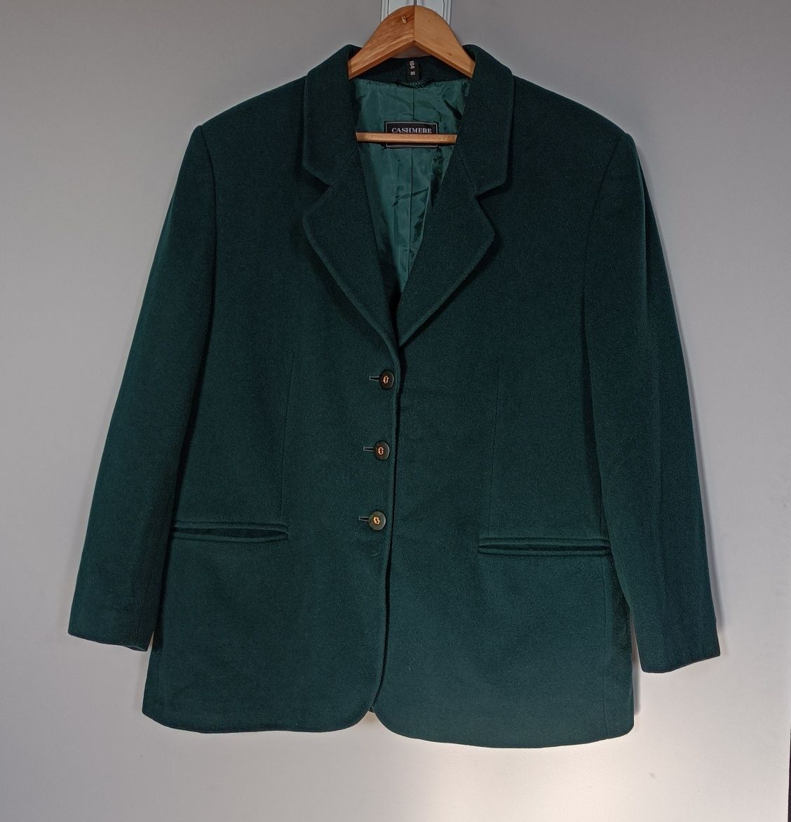 Marynarka - butelkowa zieleń, oversize–wełna merino& kaszmir