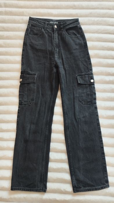 Хіт Ціна! Стильні Чорні Джинси-Карго Cropp Denim (Розмір XS/34)