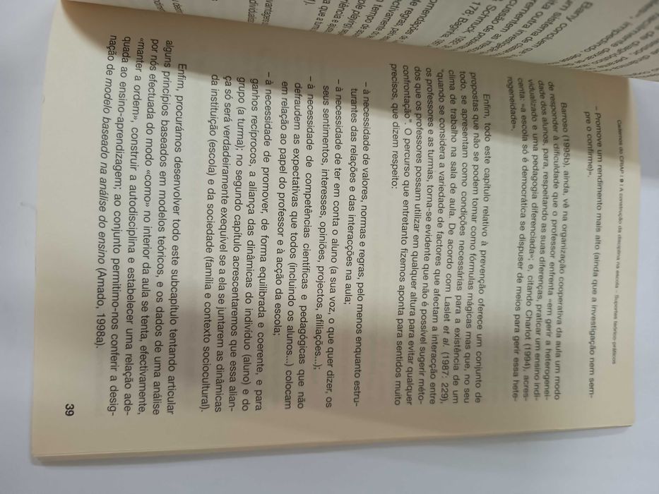 A Construção da disciplina na escola, de João da Silva Amado