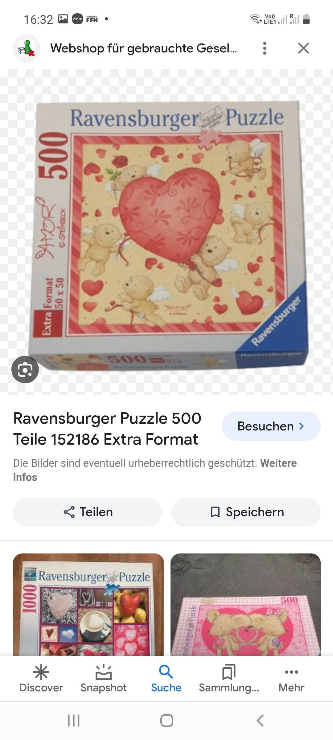 Puzzle Ravensburger extra 500 elementów miś